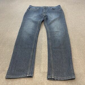 Vintage Genes Jeans Mens 34 Fits 35x32 Blue Lived In Denim Slim Fit Preppy